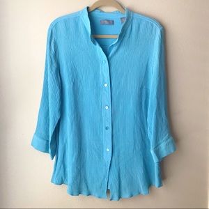 Kate Hill Blue Long-sleeve Blouse